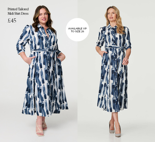 Printed Tailored Midi Shirt Dress | Shop Now