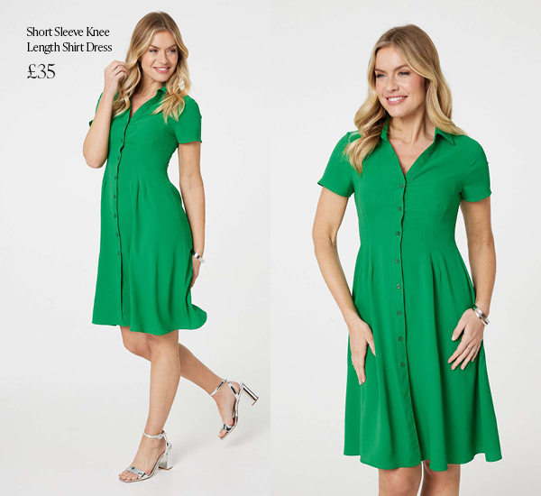 Short Sleeve Knee Length Shirt Dress | Shop Now