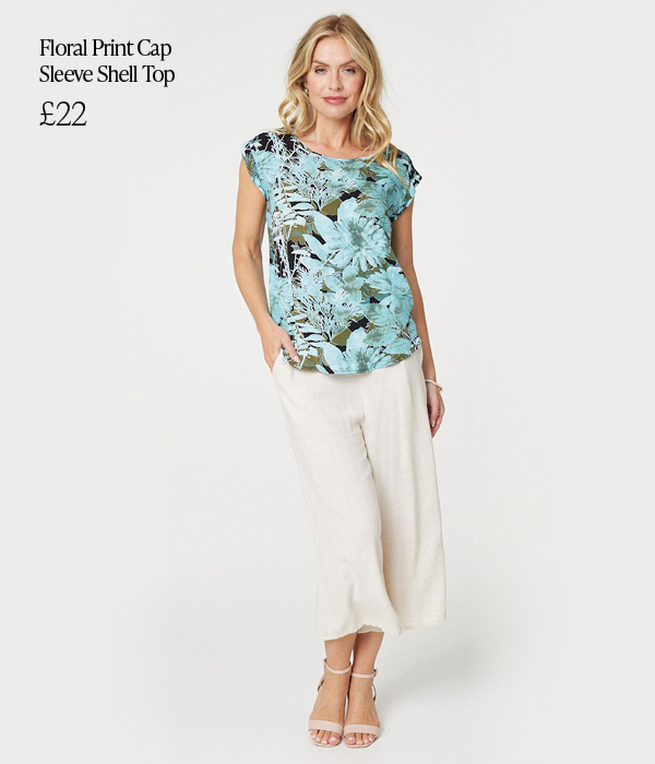 Floral Print Cap Sleeve Shell Top | Shop Now