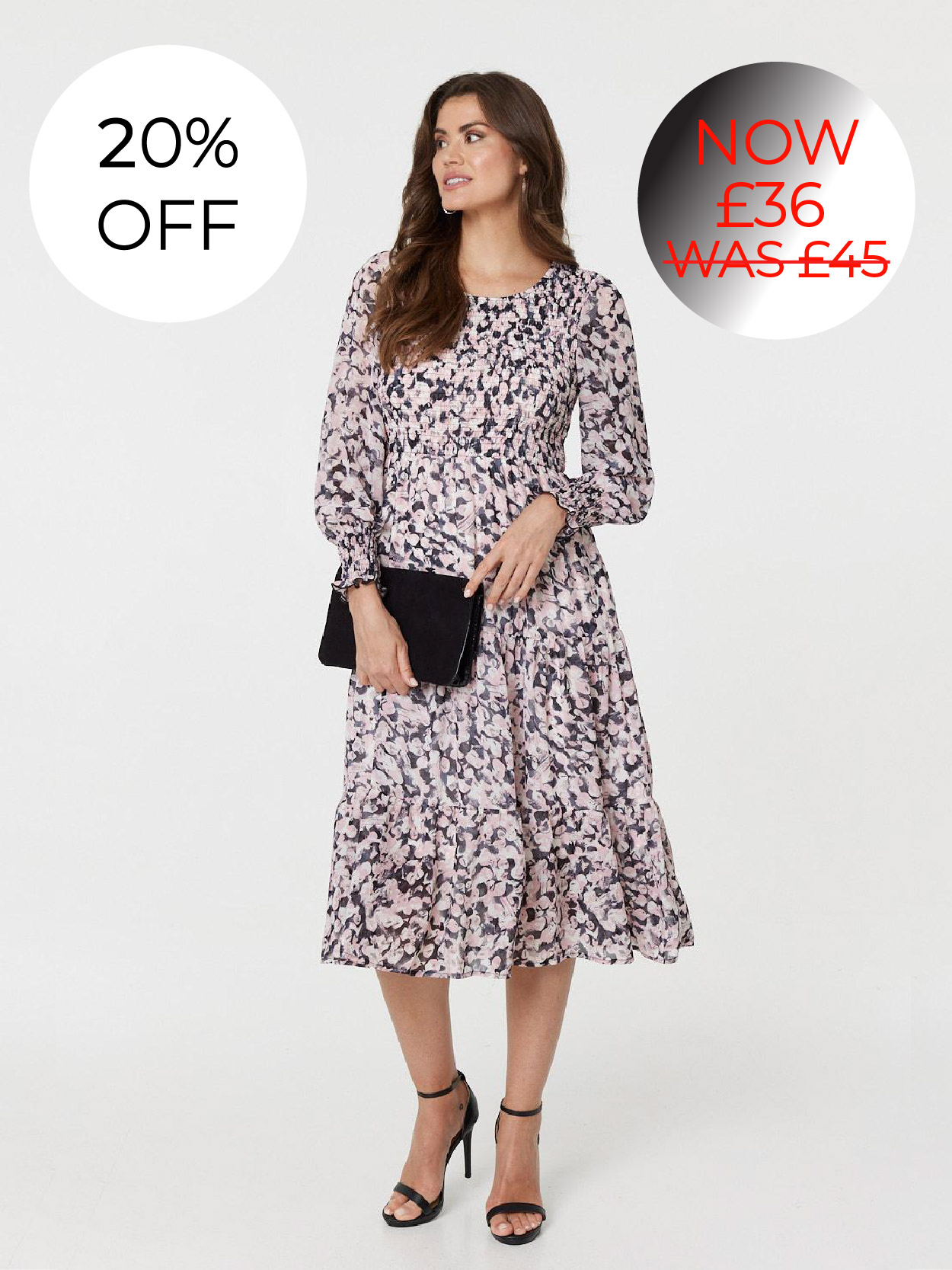 Floral Tiered Smock Midi Dress | Shop Now