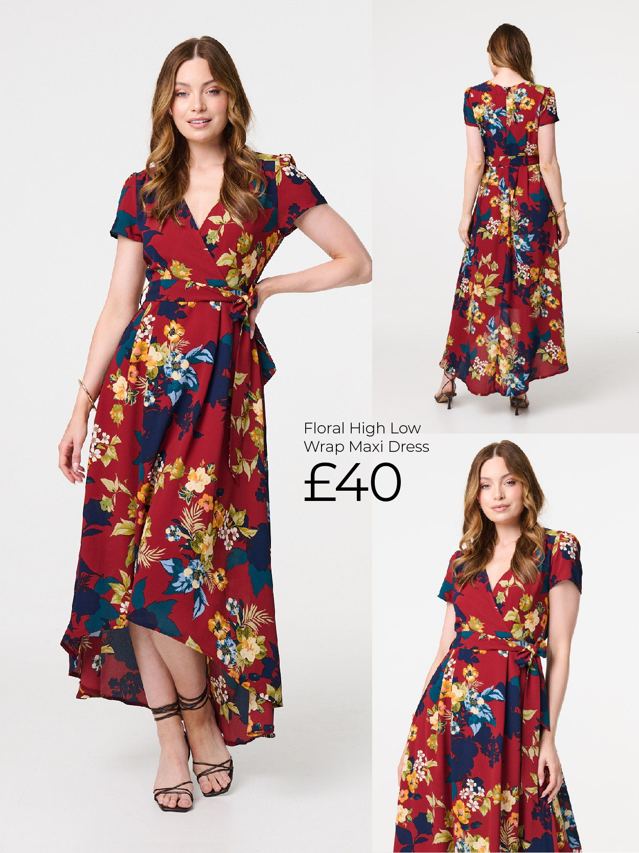 Floral High Low Wrap Maxi Dress | Shop Now