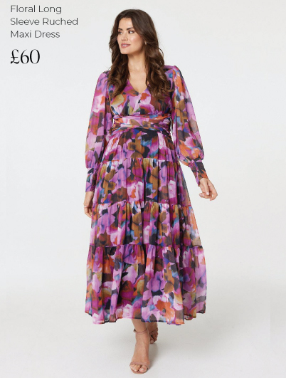 Floral Long Sleeve Ruched Maxi Dress | Shop Now