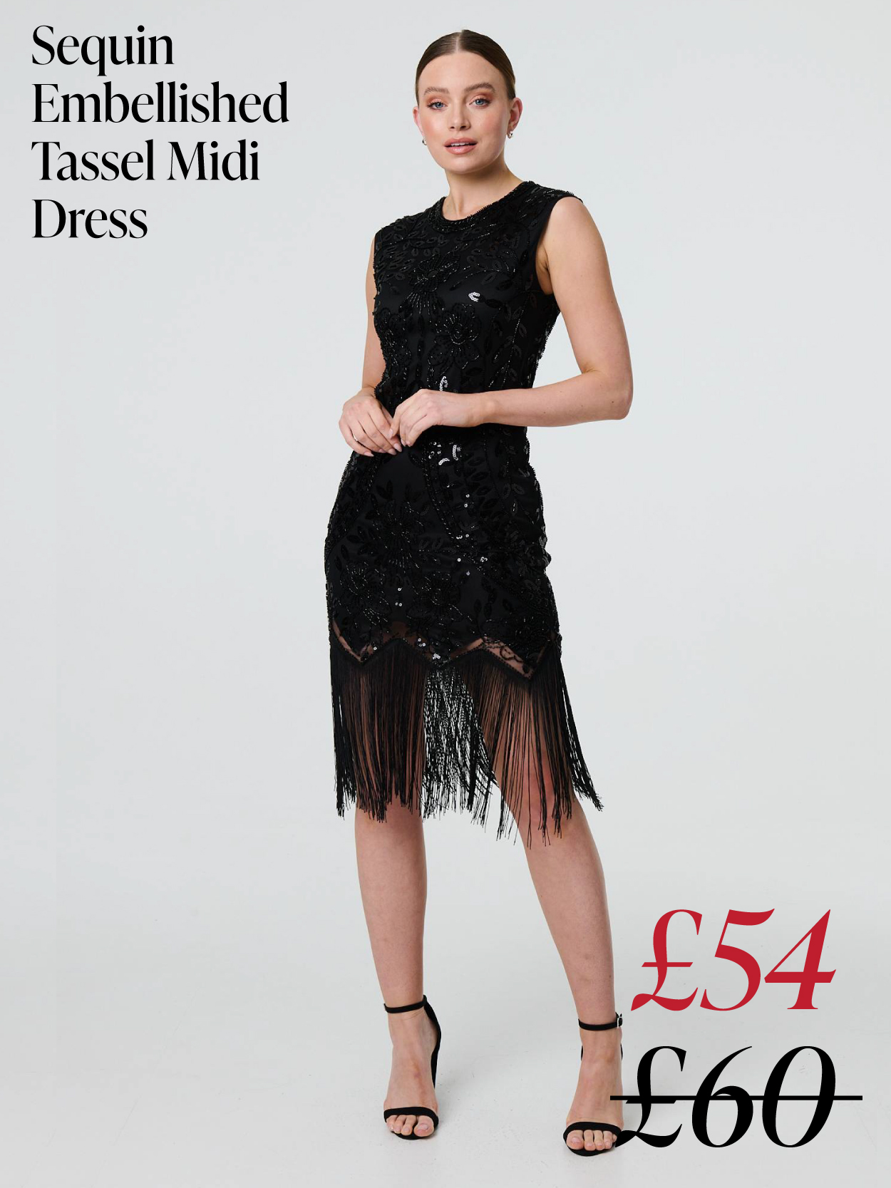 Sequin Embellished Tassel Midi Dress | Shop Now