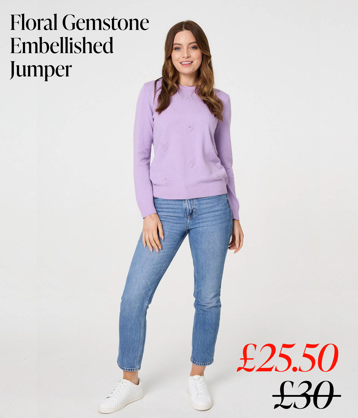 Floral Gemstone Embellished Jumper | Shop Now