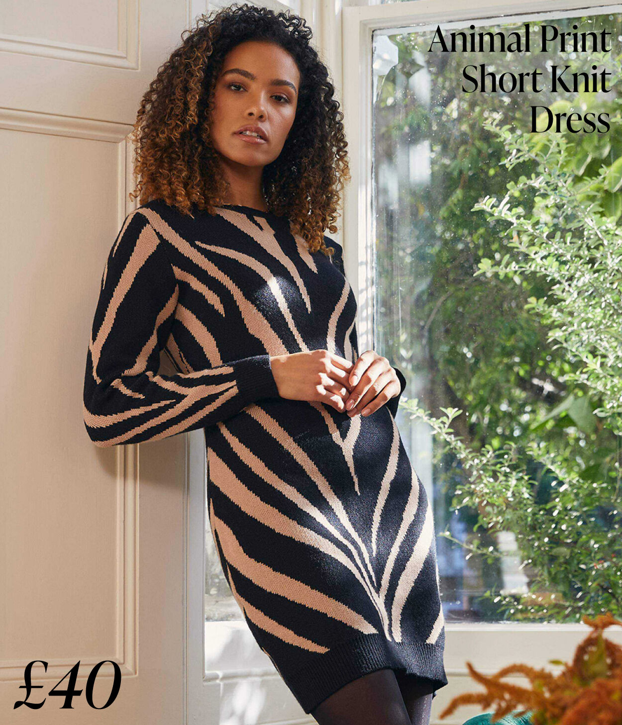 Animal Print Short Knit Dress | Shop Now