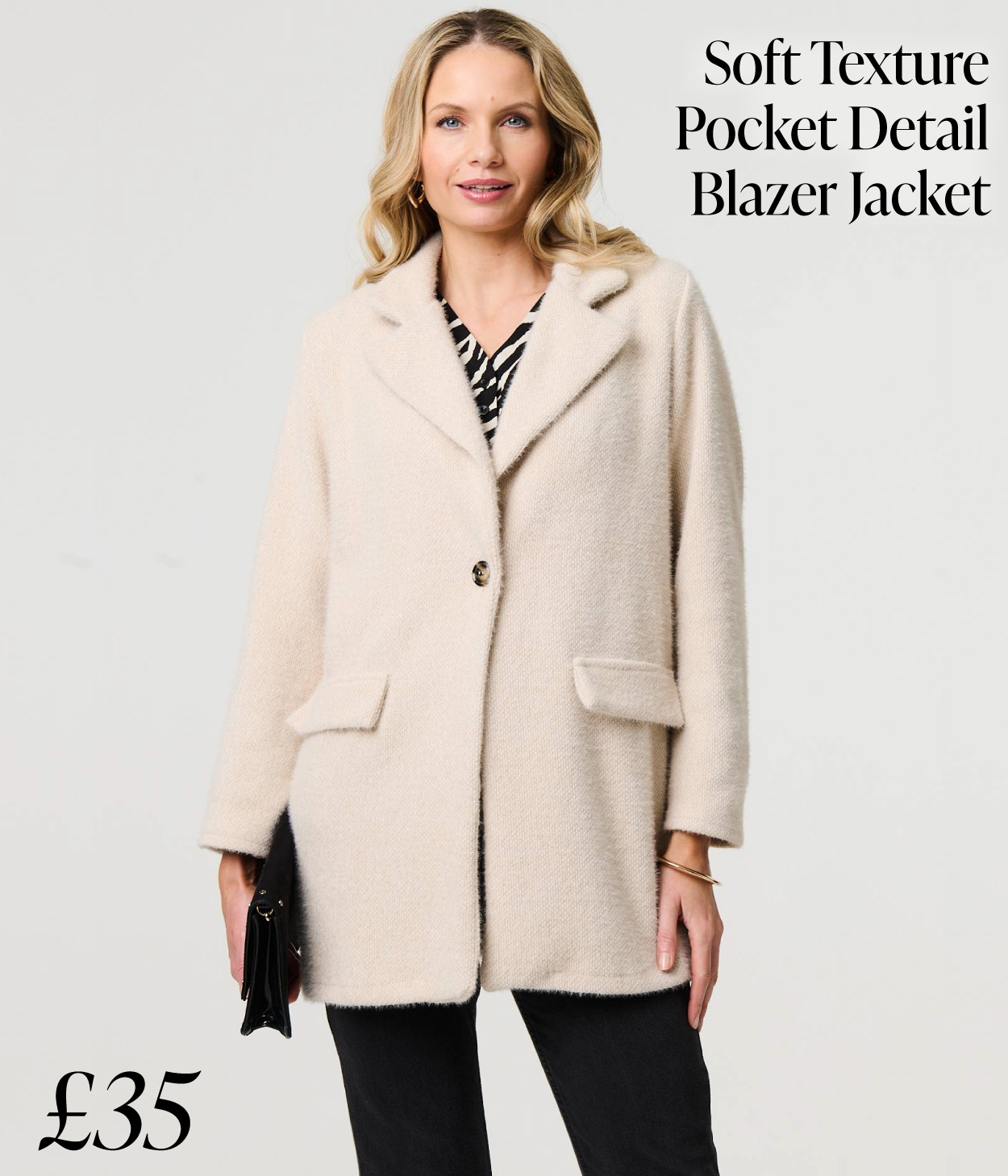 Soft Texture Pocket Detail Blazer Jacket | Shop Now