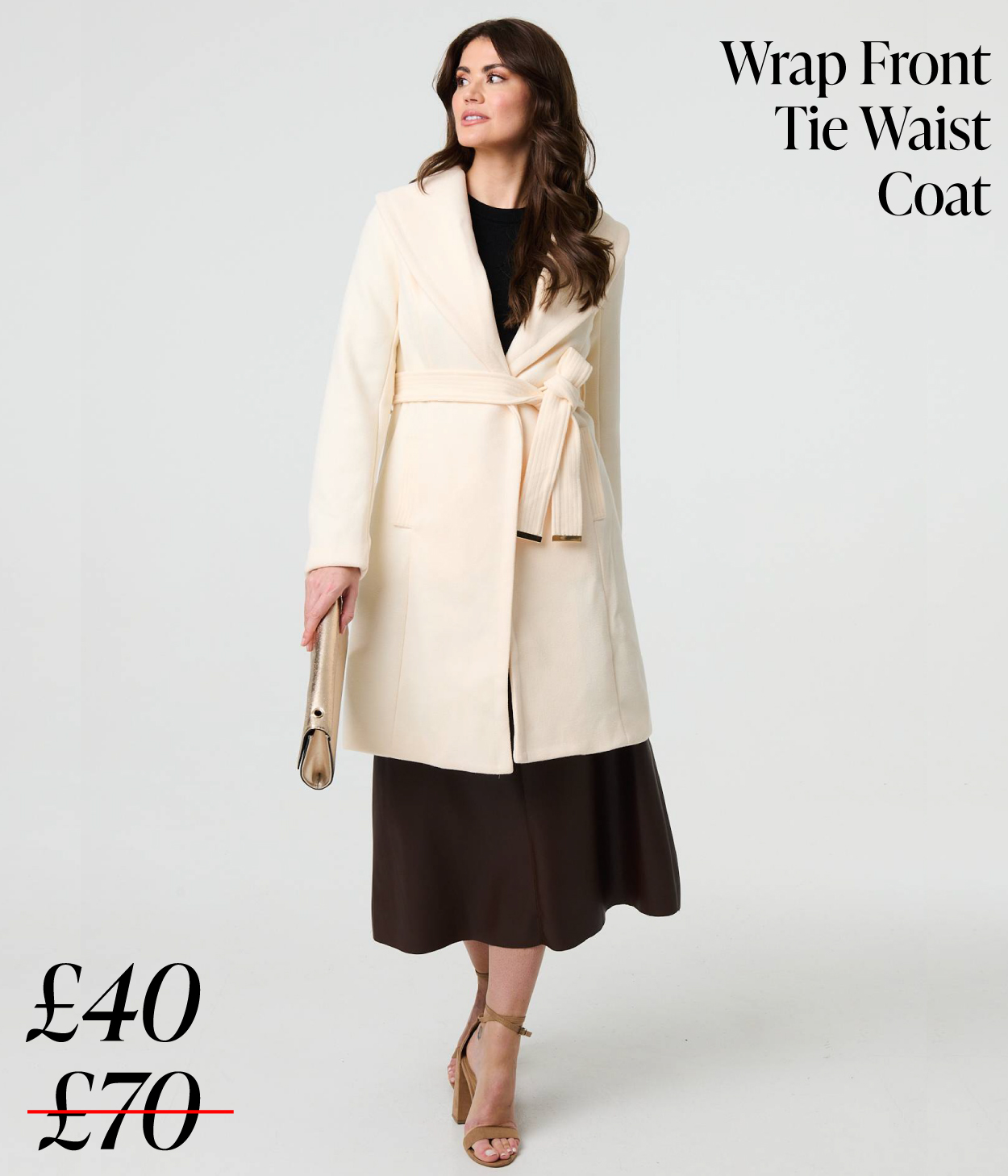  Wrap Front Tie Waist Coat | Shop Now