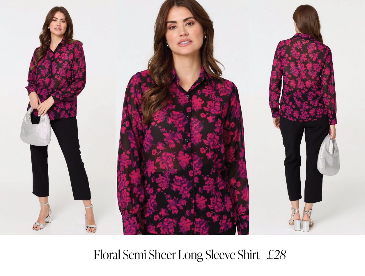 Floral Semi Sheer Long Sleeve Shirt | Shop Now