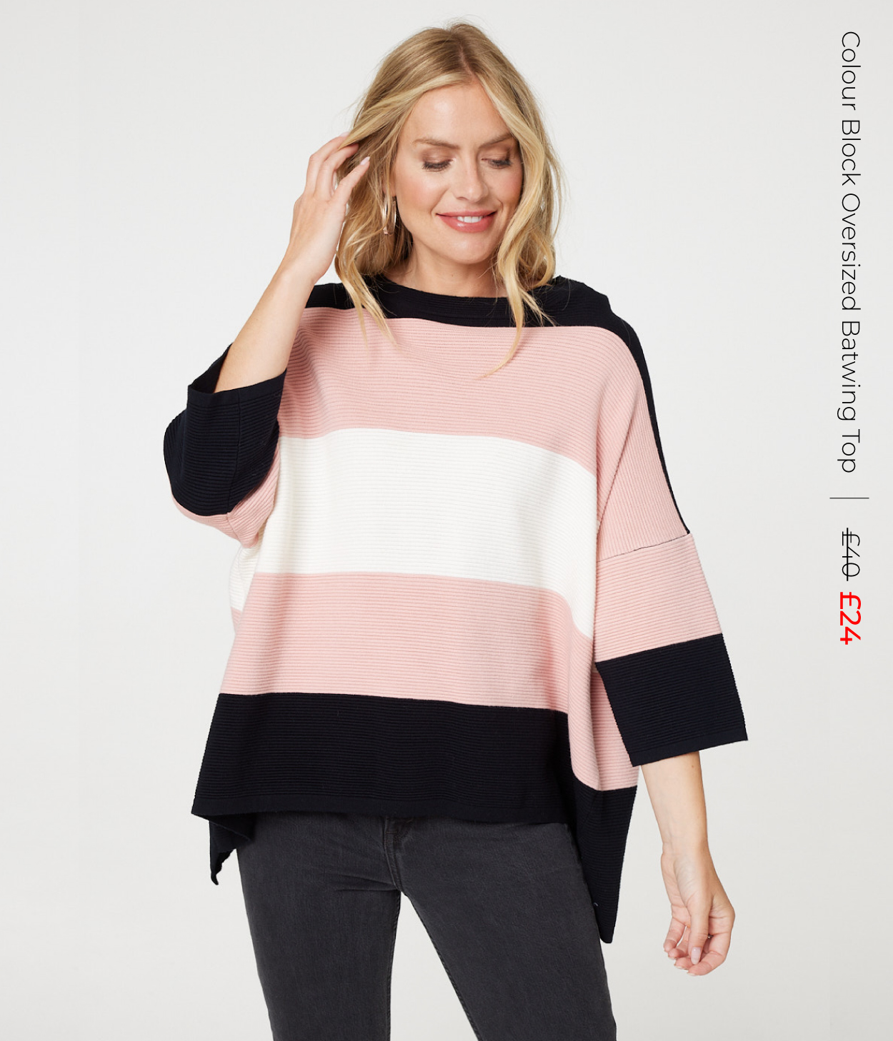 Colour Block Oversized Batwing Top | Shop Now