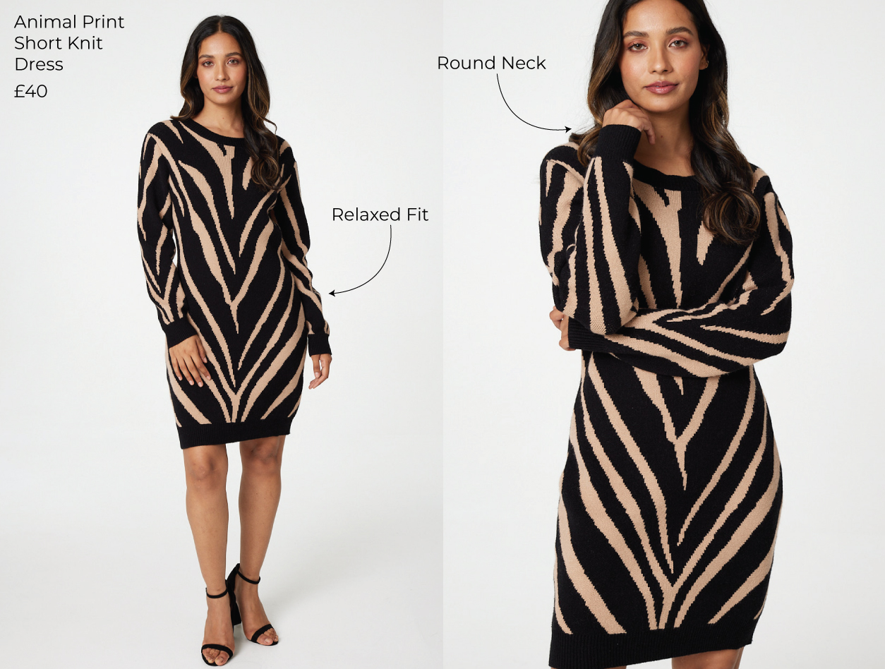 Animal Print Short Knit Dress | Shop Now